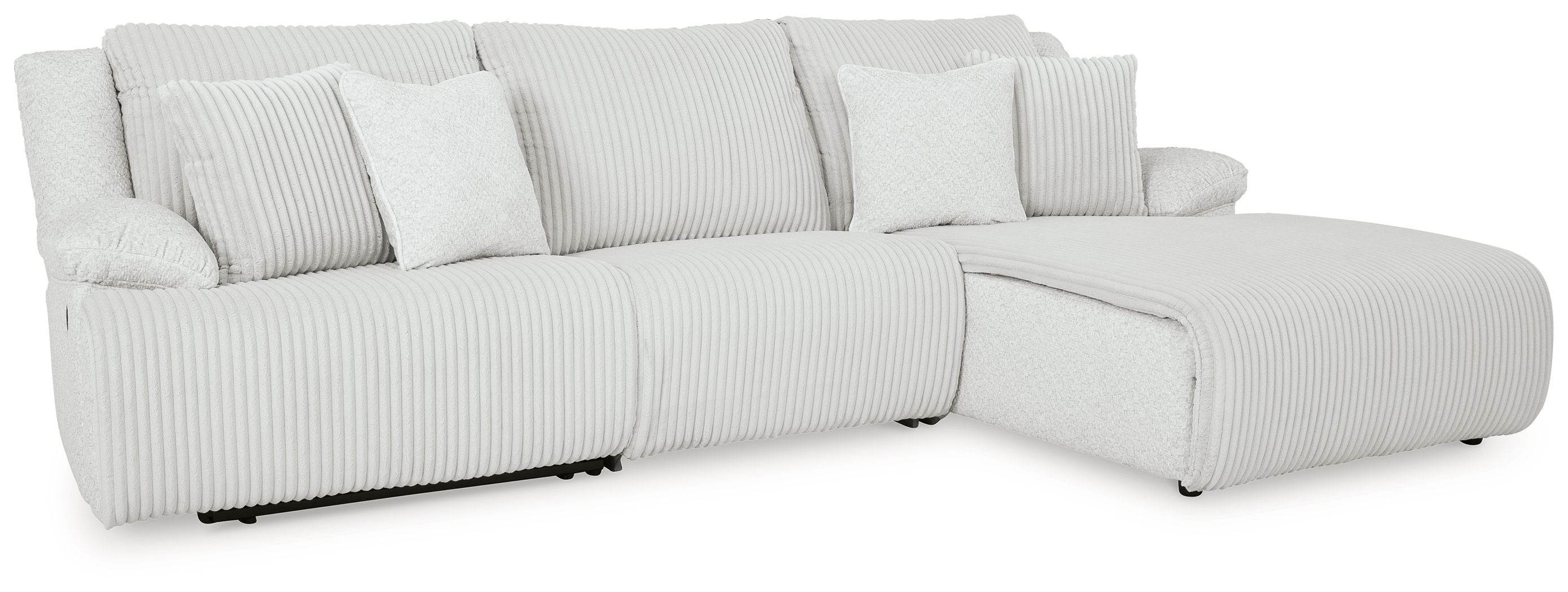 Top Tier - 3-Piece Sectional Sofa With RAF Press Back Chaise - Alloy-0