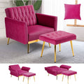 Accent Chair Recliner With Adjustable Armrests Fuchsia-1