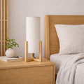 Natural Oak Side Table Lamp