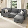 Gray Modular Sectional Sofa With Hidden Compartment-0