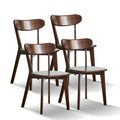 Natural Oak Dining Chair Set of 4 - Solid Wood, Comfortable Design, Walnut Finish, 19.69x18.50x31.50 inches