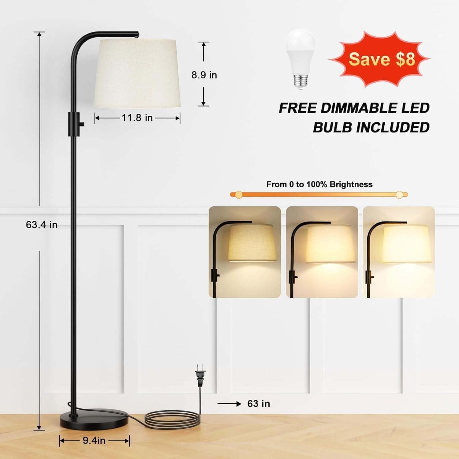 Fully Dimmable LED Floor Lamp Industrial Grade Durable-1