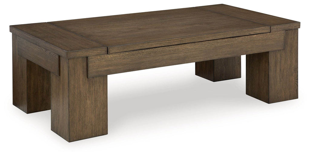 Rosswain - Lift Top Cocktail Table - Warm Brown-0