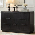 Charcoal Textured Fifty two Inch Eight Drawer Dresser