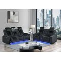 Duran Black Power Reclining Sofa and Loveseat