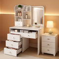 White Cosmetic Vanity Dressing Table 31.5 Inch Hidden Mirror-0
