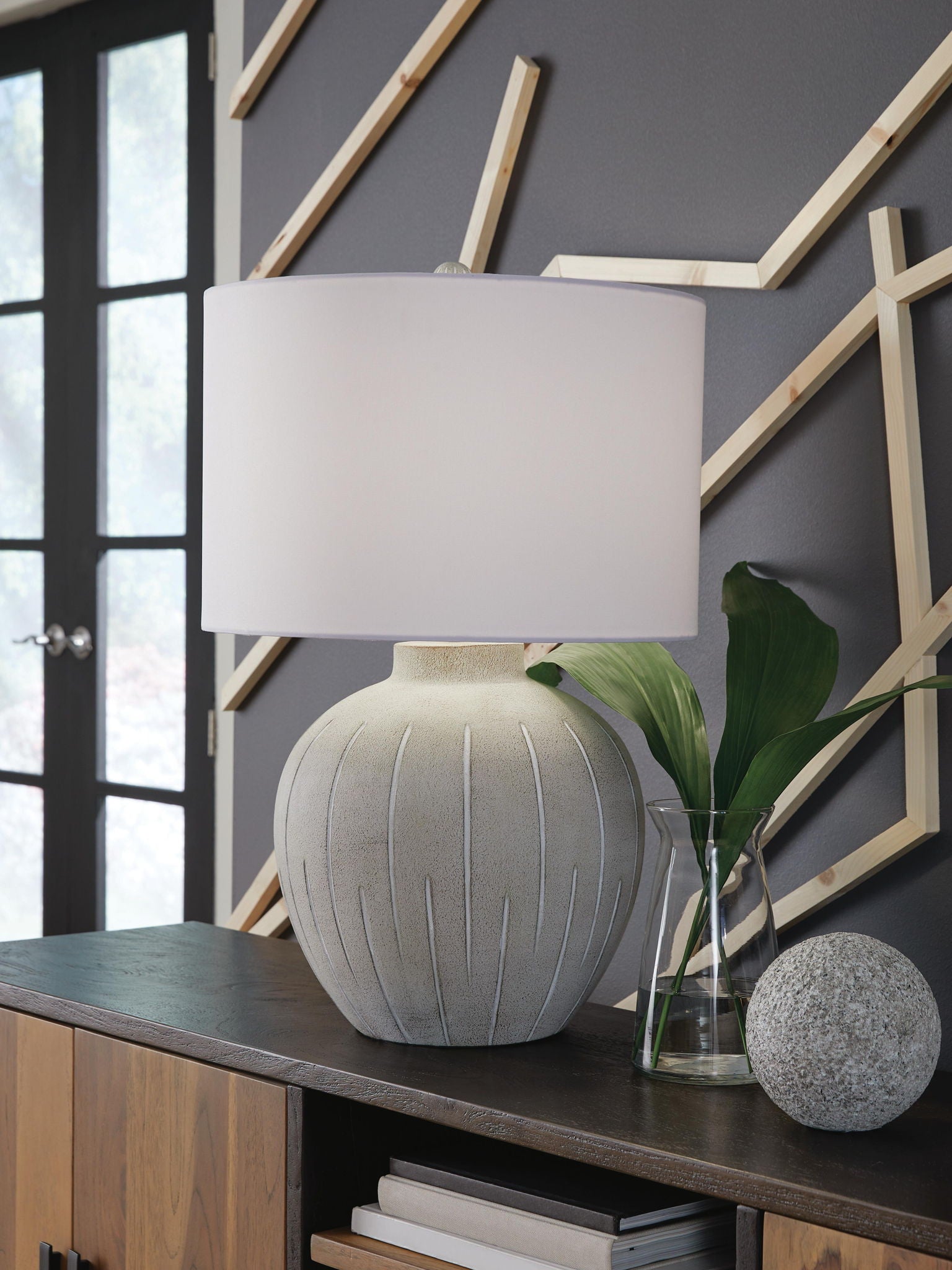 Calbert - Poly Table Lamp - Warm Gray-2