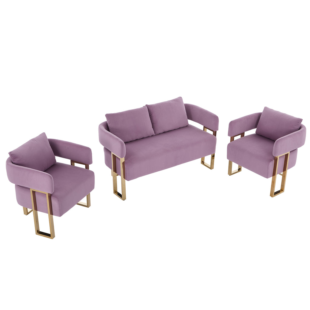 Modern Decorative Chair in Lilac Velvet  Living Room Set