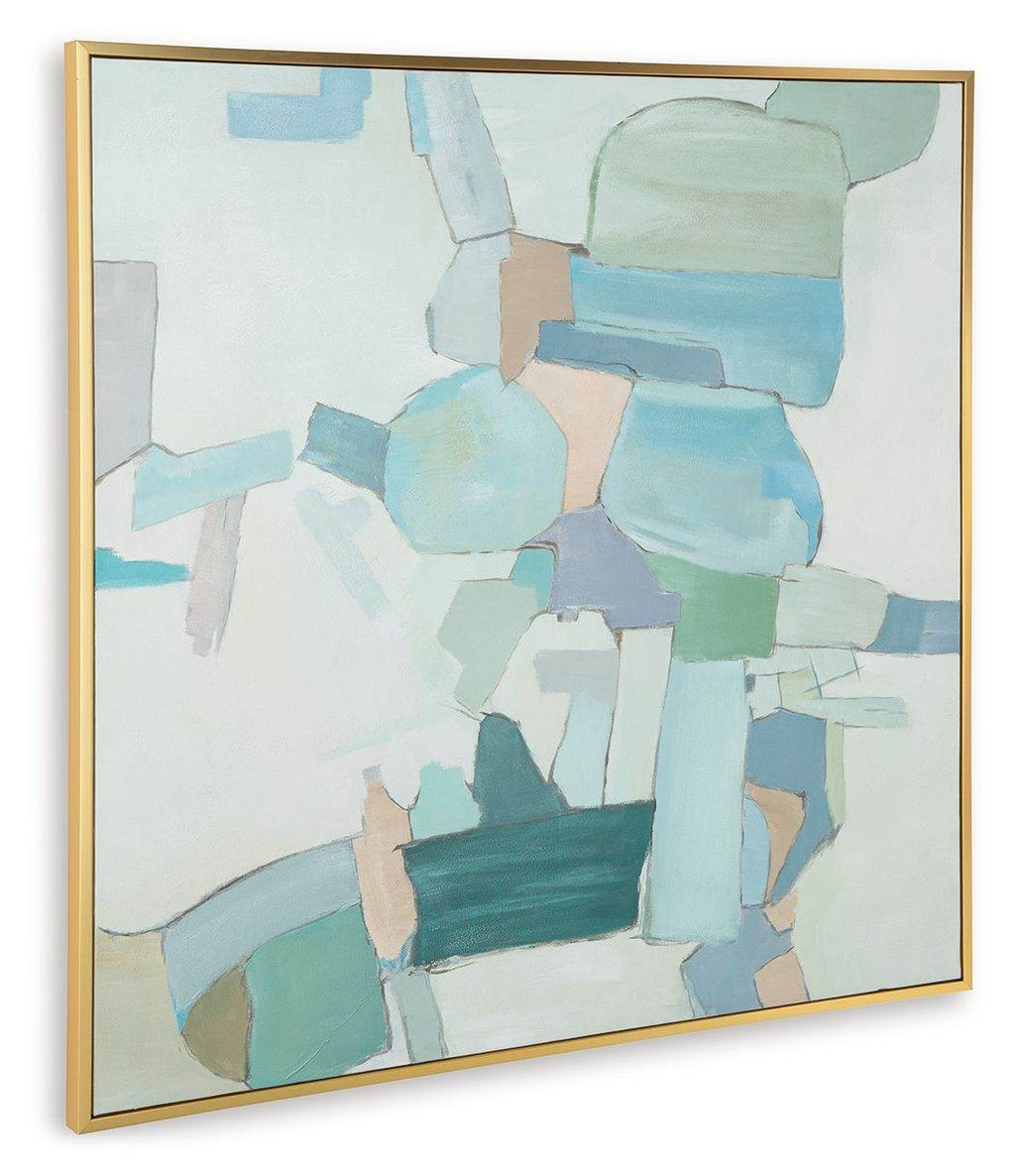Wynburn - Wall Art - White / Blue / Green-2