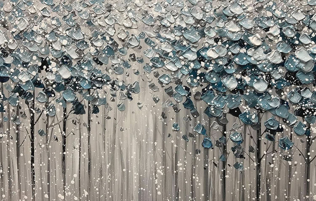 Blue Forest 3D Oil Painting 30x60 Framed Canvas Art Edition-3