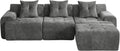 Charcoal Gray 101 Inch Modular Sectional Sofa With Ottoman-0