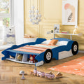 Full Size Race Car-Shaped Platform Bed with Wheels,Blue(OLD SKU: LP002420AAC)