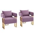 Set of 2 Lilac Velvet Upholstered Side Chair