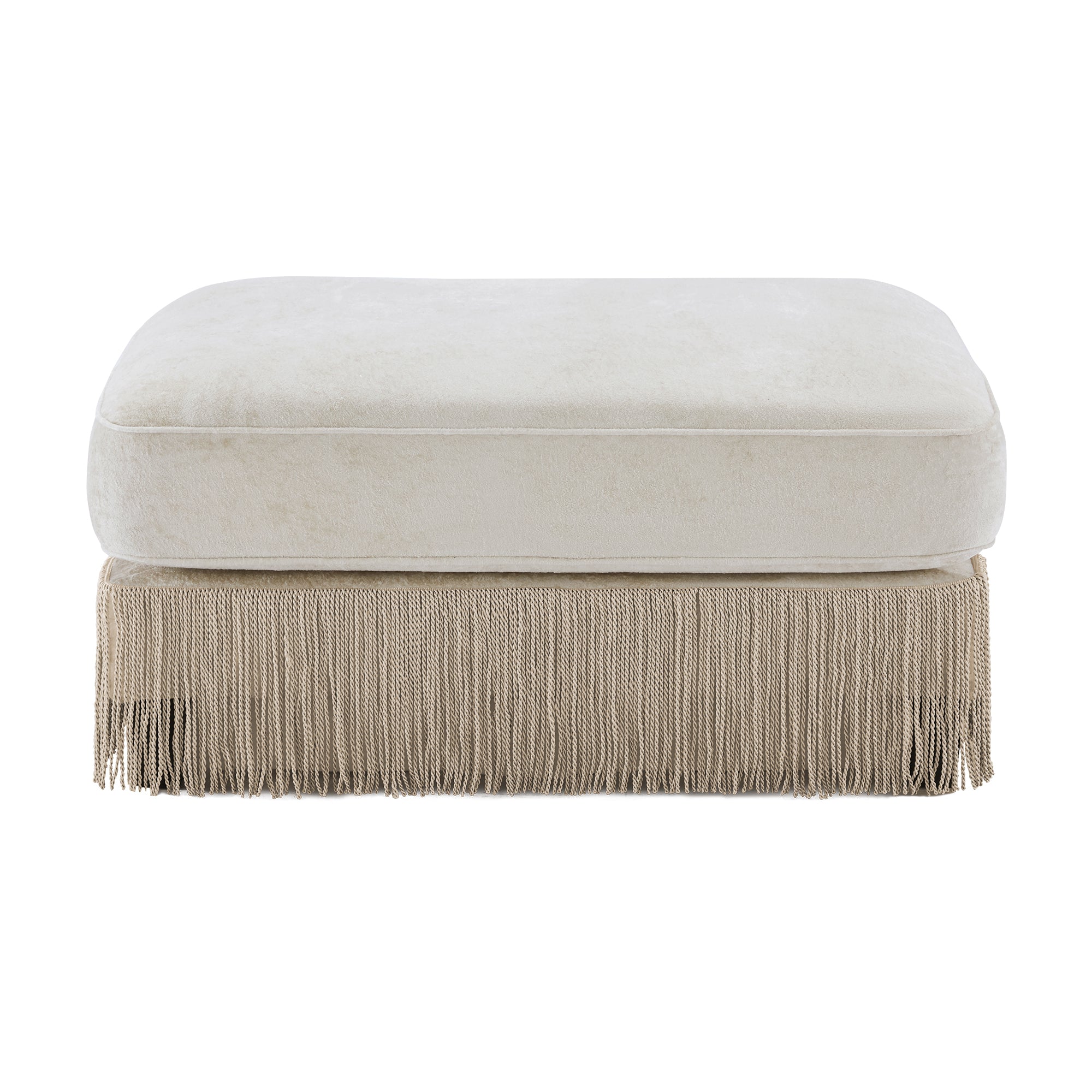 Beige Velvet Ottoman