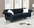 Formal Luxury Look 1pc Black Velvet Sofa w Pillows Living Room Furniture Couch