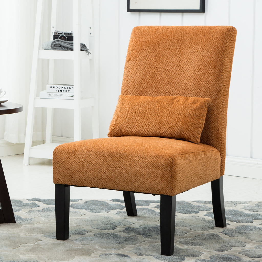 Pisano Contemporary Chenille Fabric Armless Accent Chair