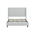 Harper Tall Headboard Upholstered Bed 54' High Elegant Simplicity Cream White Boucle Queen Size
