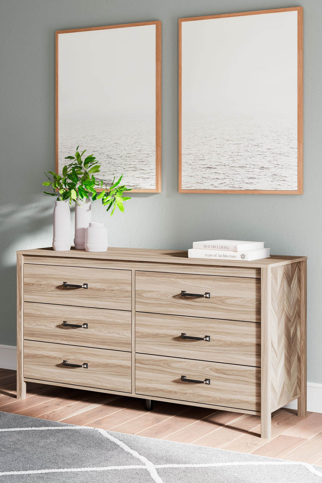 Battelle - Six Drawer Dresser - Tan-2