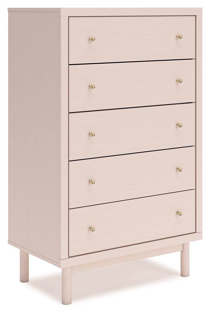 Wistenpine - Five Drawer Chest - Blush-0