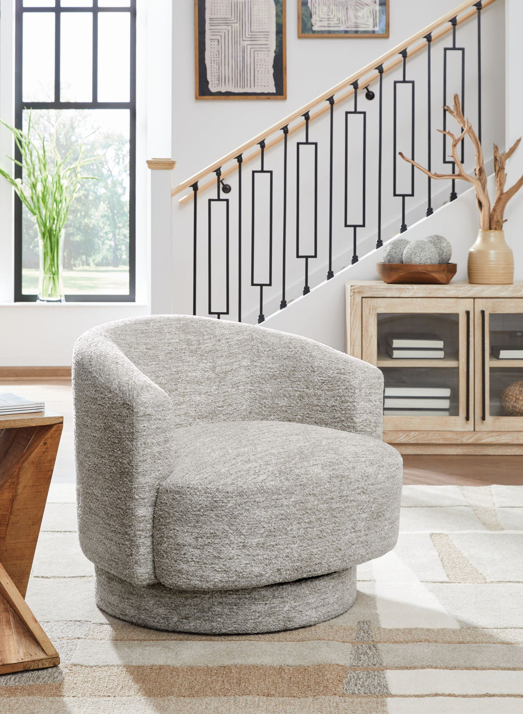 Wardsor - Swivel Chair - Stone-2