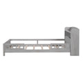 Antique Grey Wood Twin Size Platform Bed with LED Light