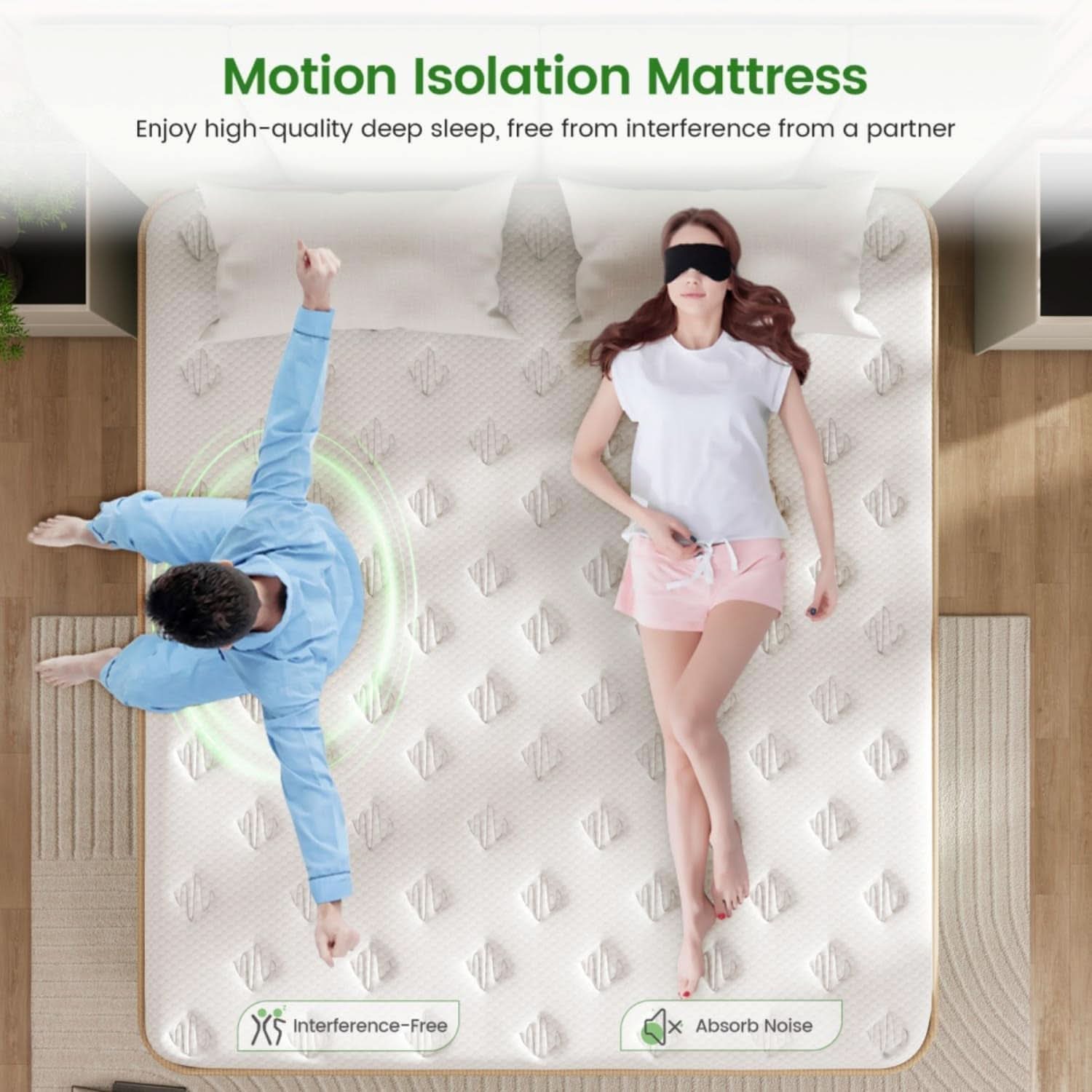 Twin Hybrid Mattress 12 Inch GelMemory Foam Comfort-3