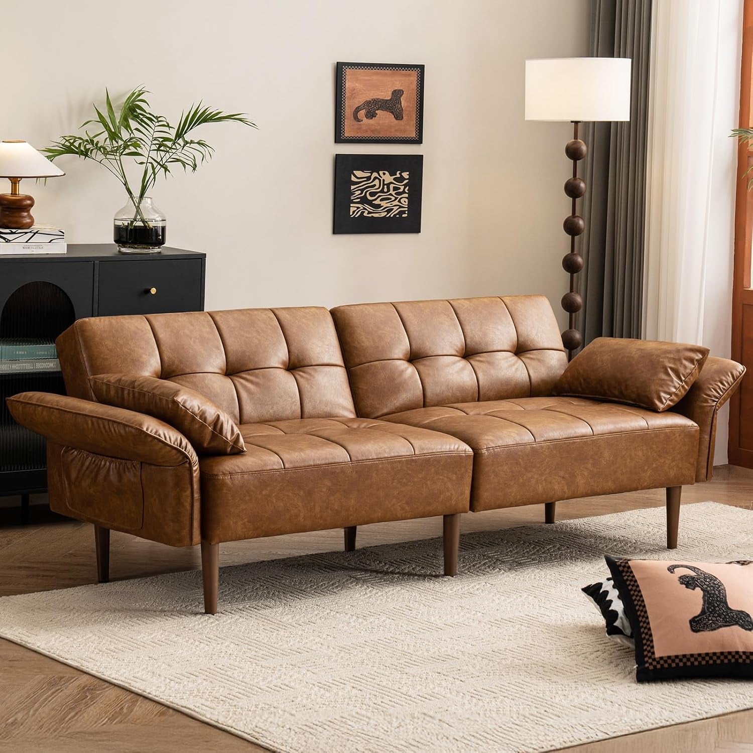 Eighty FiveInch Ultra Convertible Armrests Futon Sofa Bed-0