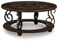 Frallyn - Round Cocktail Table - Dark Brown-0