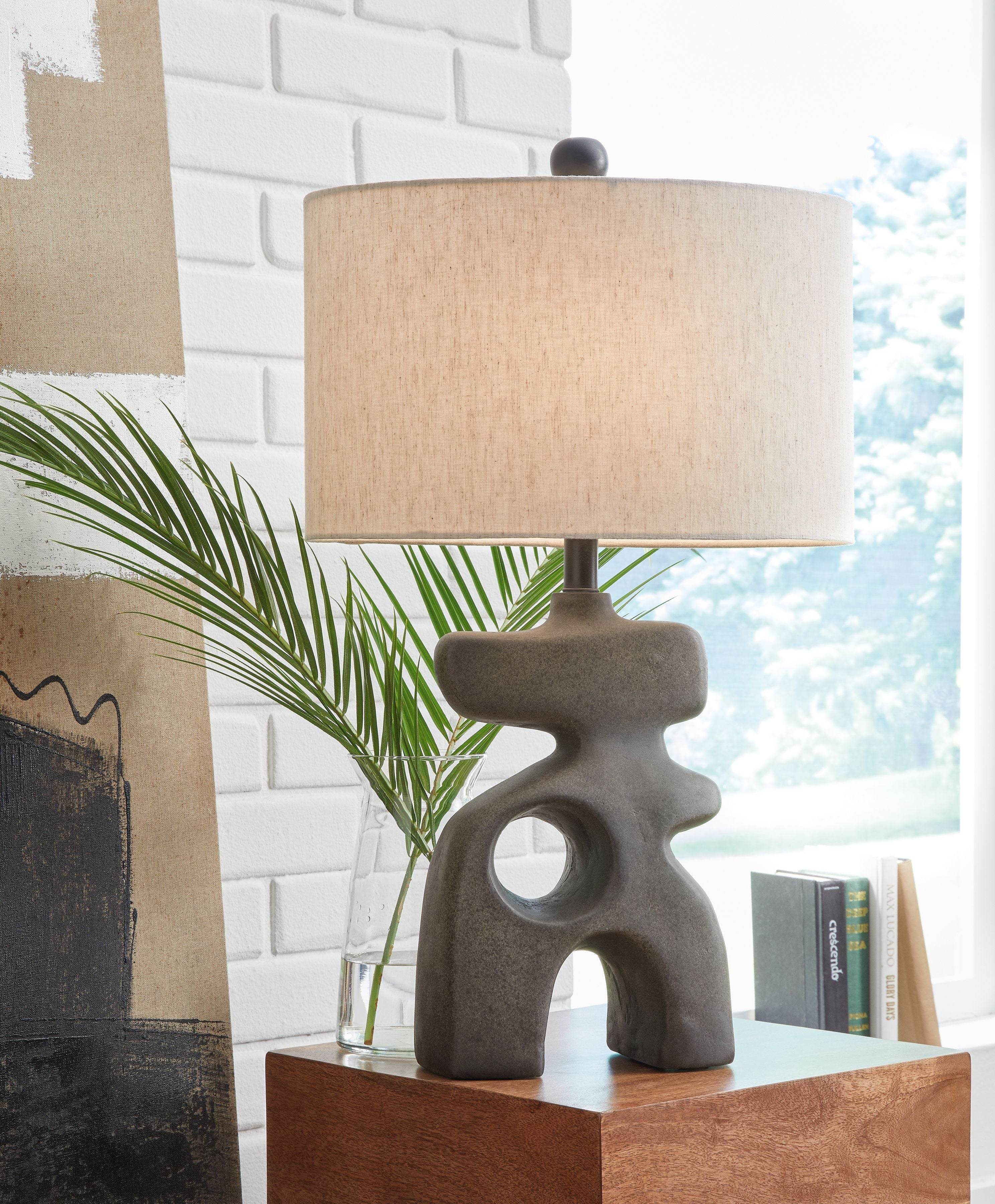 Danacy - Paper Table Lamp - Distressed Black-2