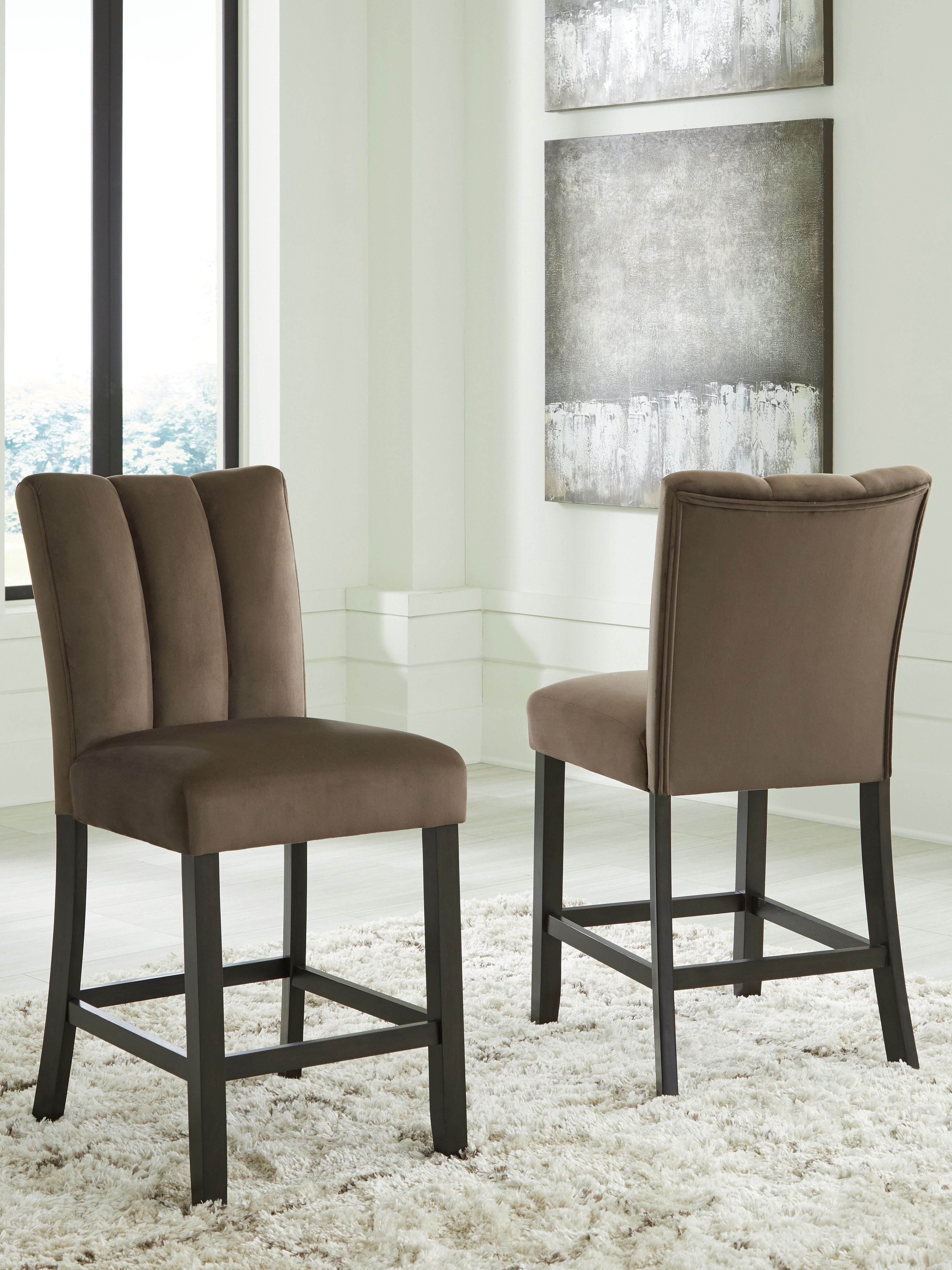 Jeshina - Upholstered Barstool (Set of 2) - Mocha-1