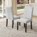 Modern Dining Room Chairs Set of 4, Accent Diner Chairs Upholstered Fabric Side Stylish Kitchen Chairs with Solid Wood Legs and Padded Seat - Beige