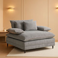 Cream Gray Oversized Chaise Lounge Adjustable Backrest-0