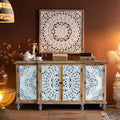 4-Door Distressed Wood Storage Cabinet