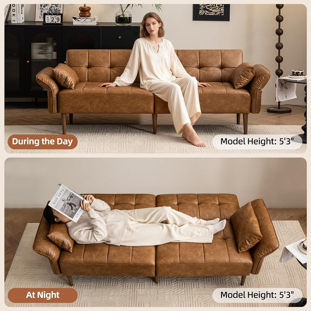 Eighty FiveInch Ultra Convertible Armrests Futon Sofa Bed-2