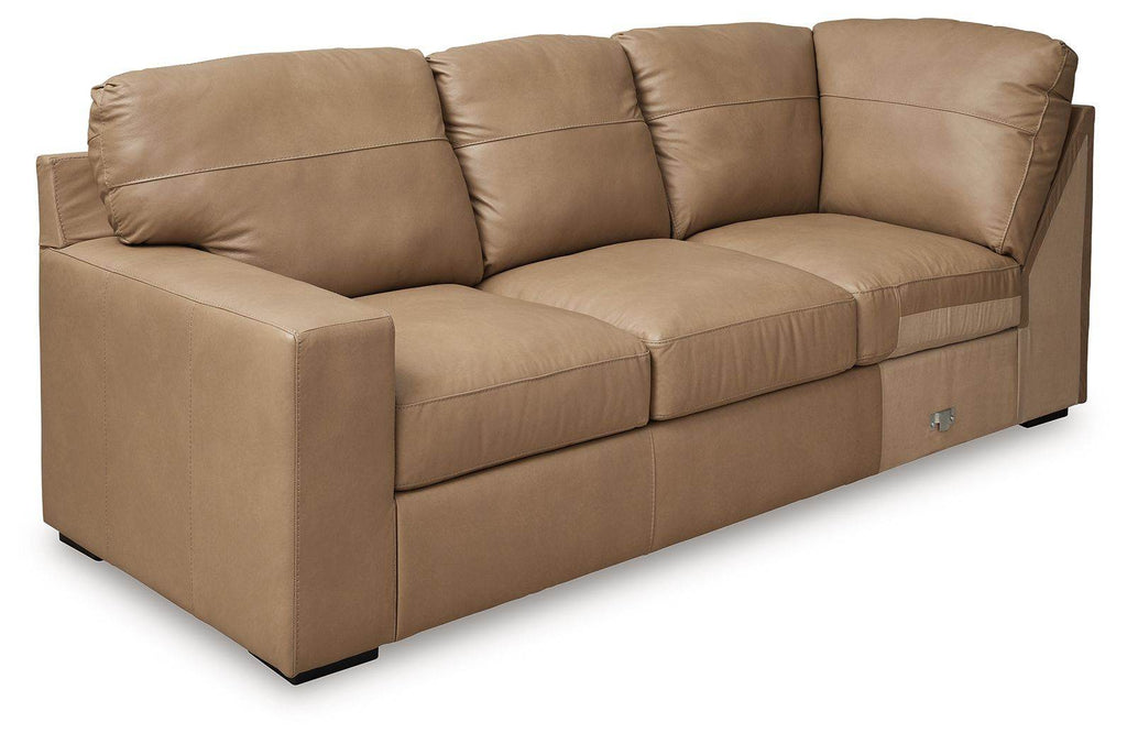 Bandon - 3-Piece Sectional With Raf Loveseat - Leather Match - Toffee-2