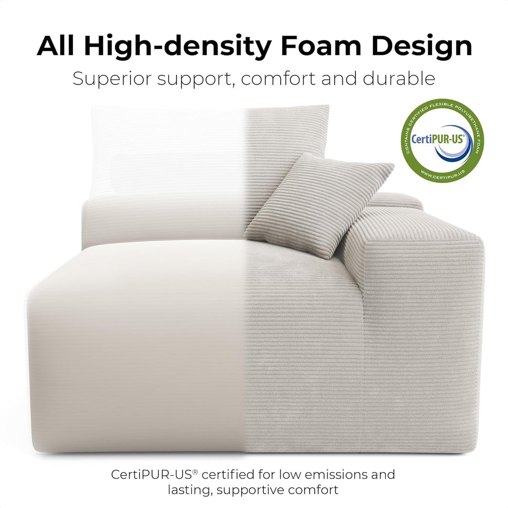 120 Inches Greige Ultra Premium Oversized Sectional Sofa-2