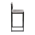 Gray Set of 2 Hand Weave Bar Stools with Back Counter Height Bar Chairs Paper Rope Woven Dining Stool
