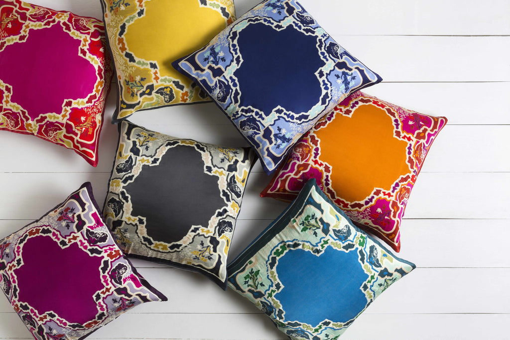 Gullane Gray Floral Accent Pillow - Clearance
