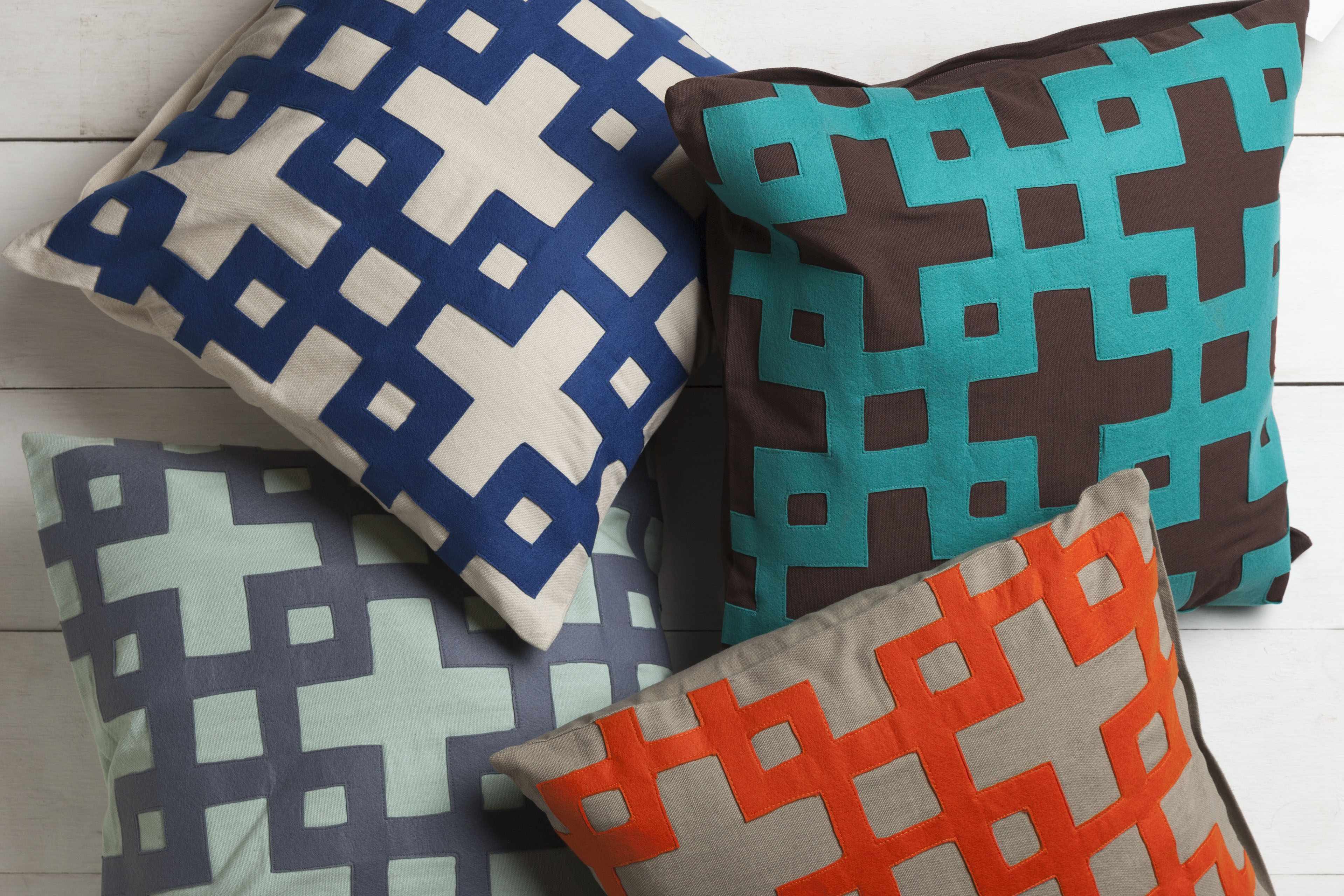 Godmanchester Orange Geometric Accent Pillow - Clearance