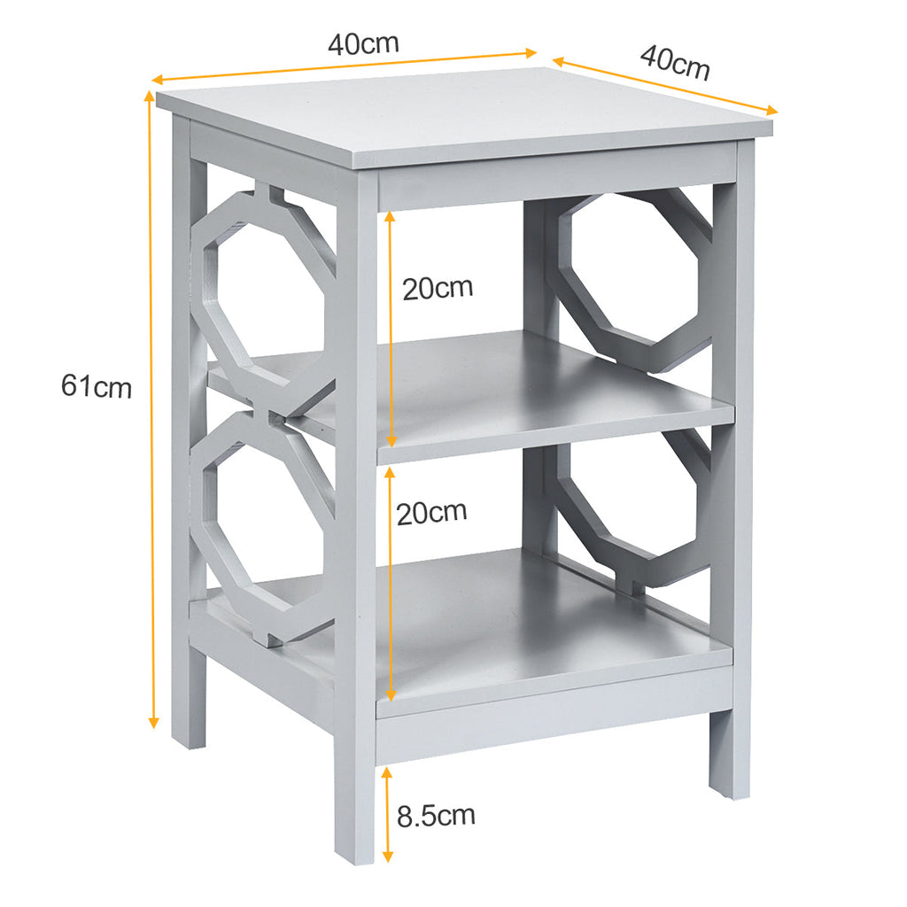 NNECW Set of 2 Side Table with Stable Structure for Bedroom/Living Room-Grey