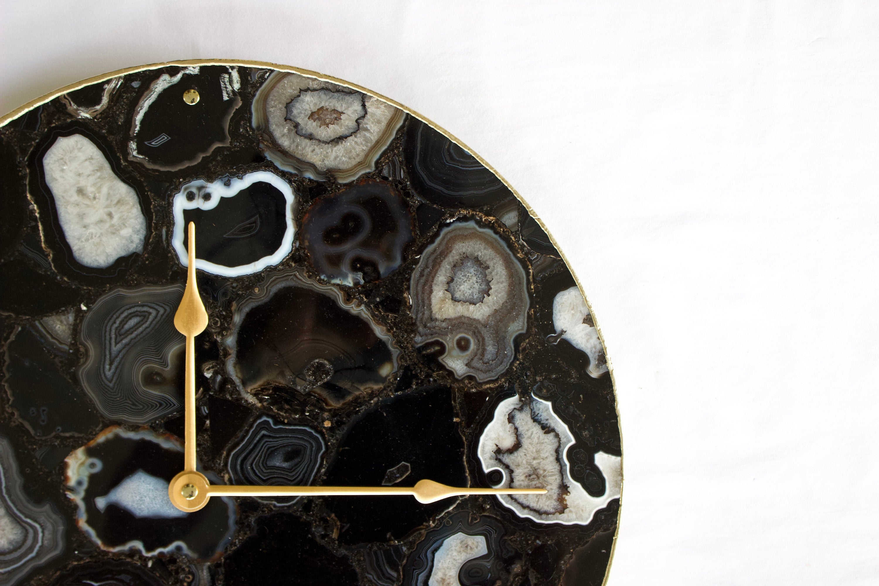Black Agate Wall Clock | Circular-1