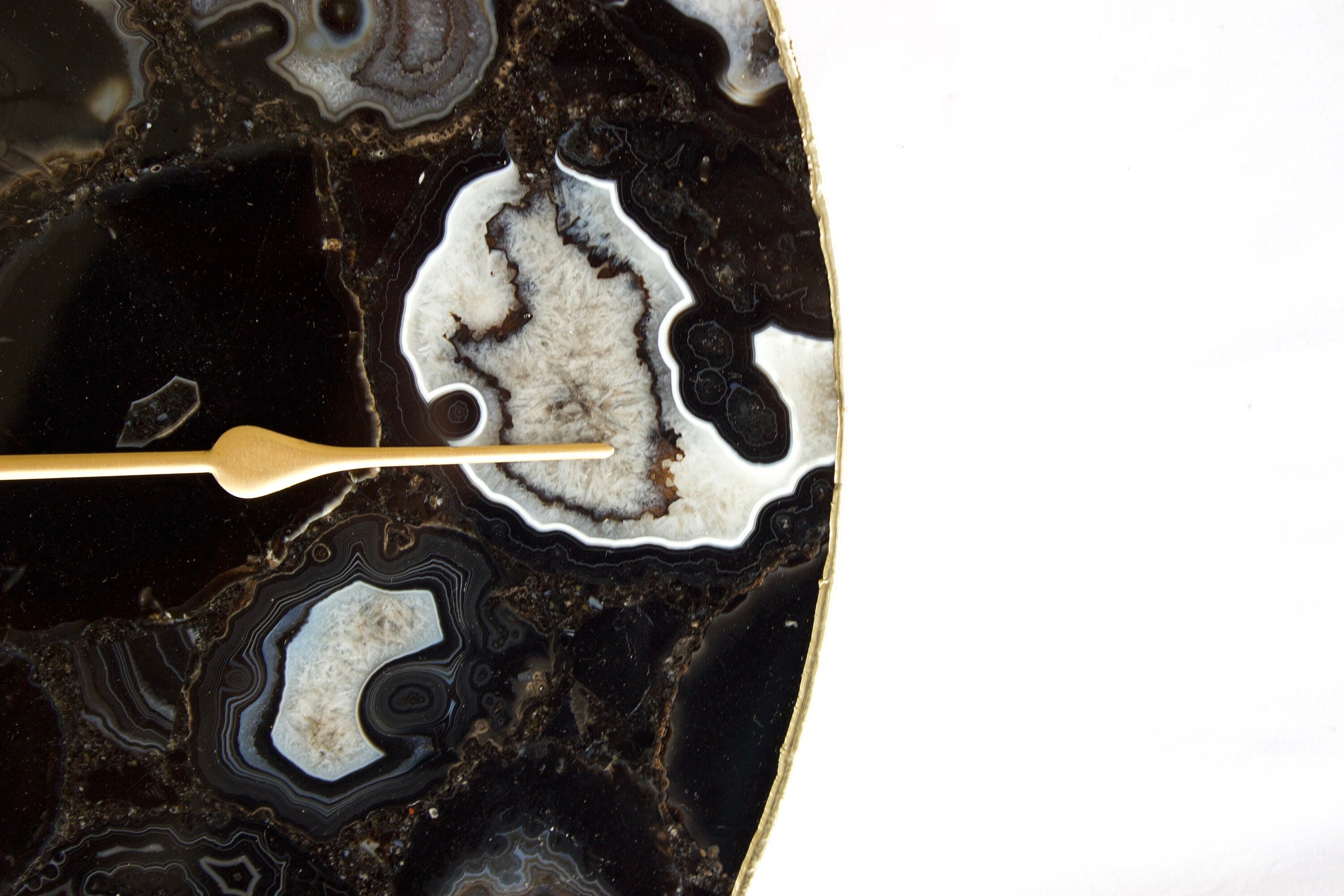 Black Agate Wall Clock | Circular-2