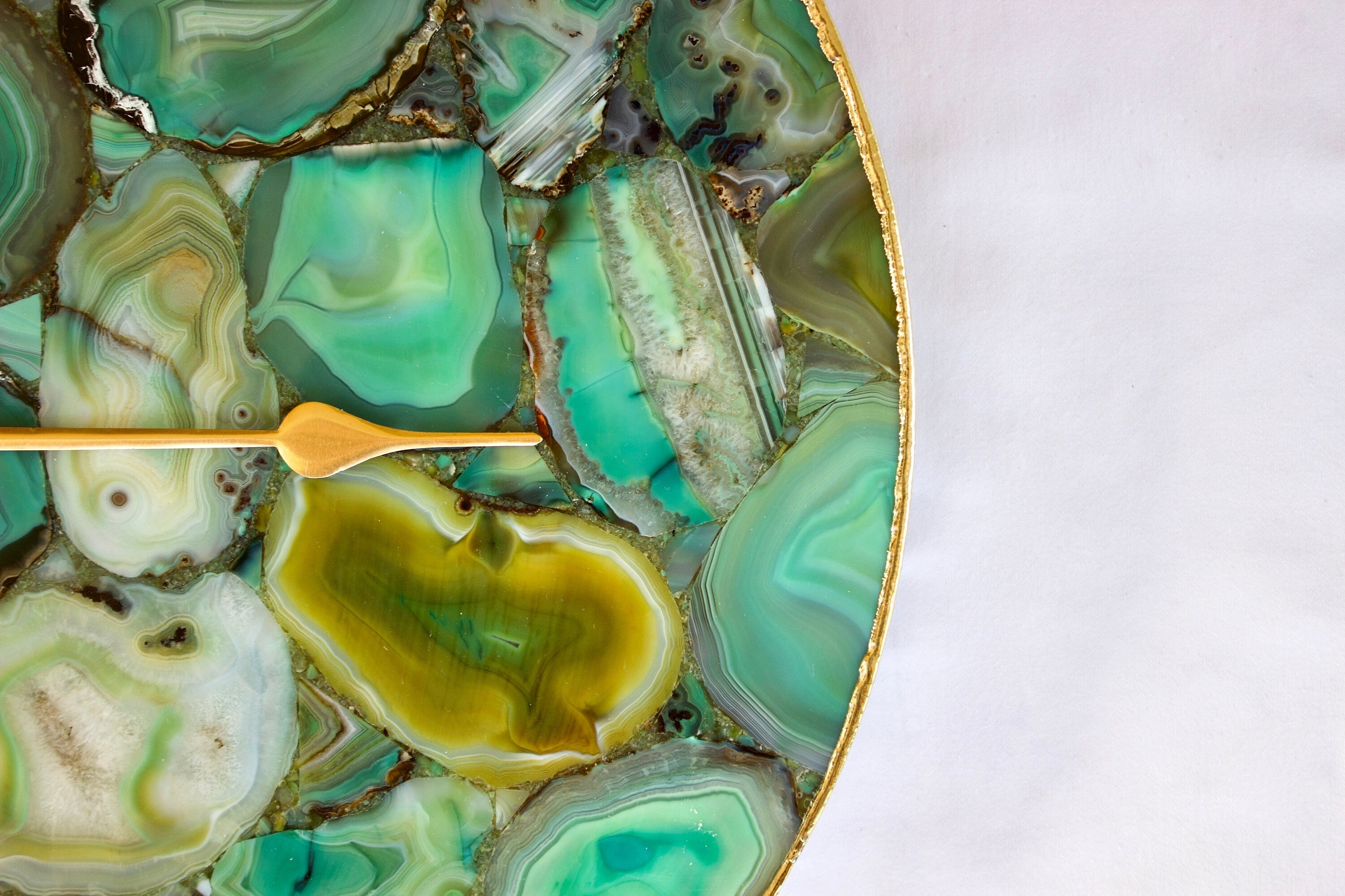 Light Green Agate Wall Clock | Circular-2