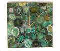 Light Green Agate Wall Clock | Square-0