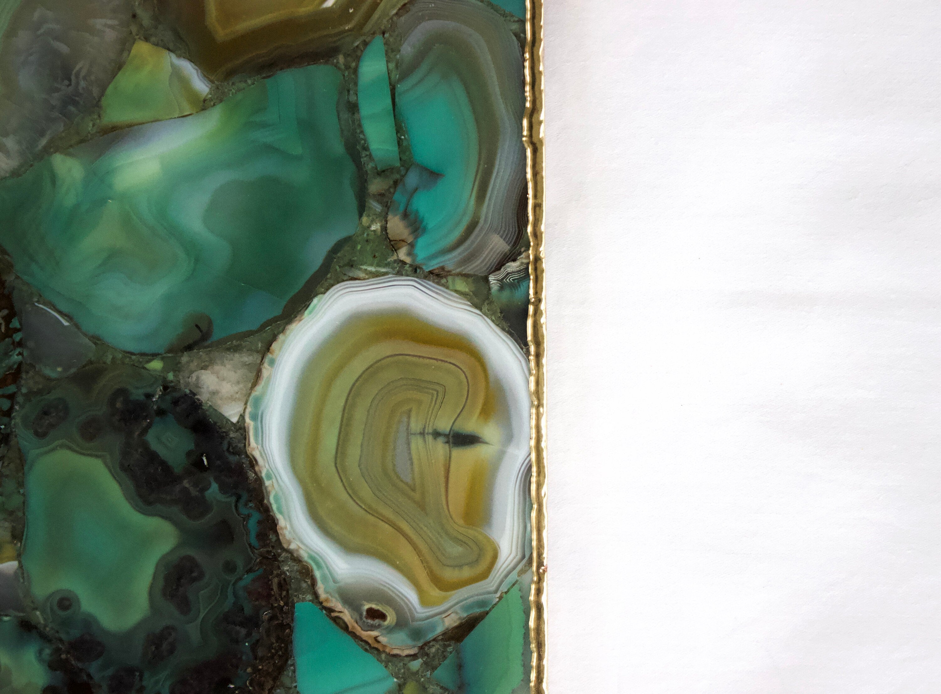 Light Green Agate Wall Clock | Square-3