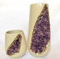Set of 2 Cream Ceramic Vases-5