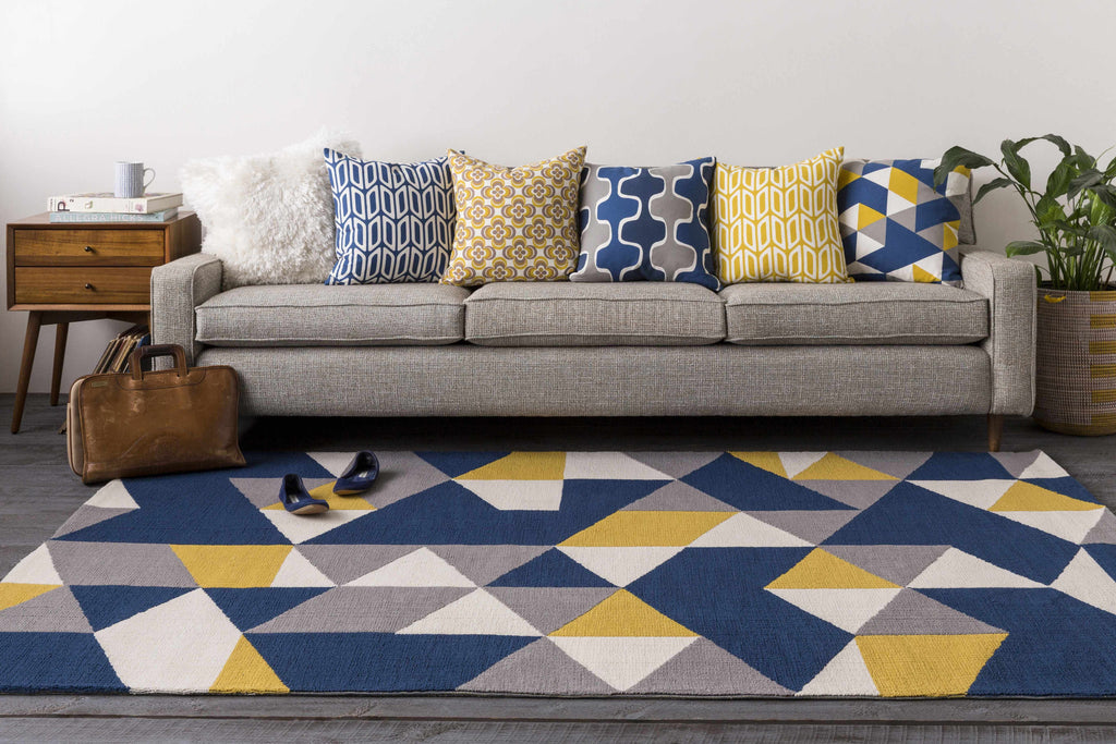 Shinrock Blue Geometric Accent Pillow - Clearance