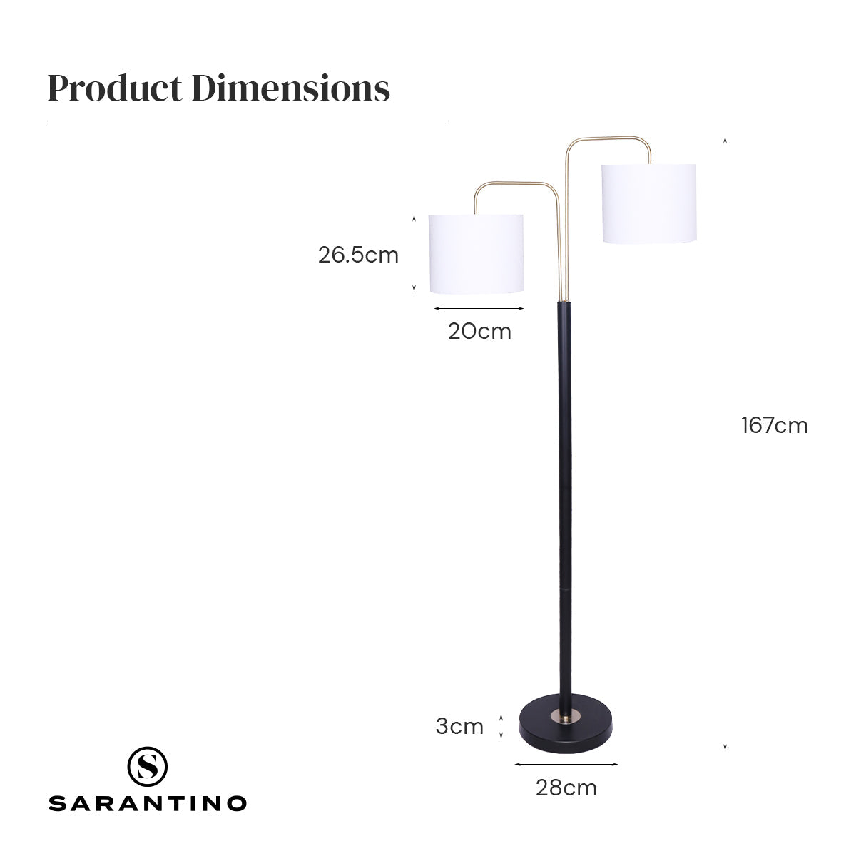 NNEDPE Black Metal Task Floor Lamp