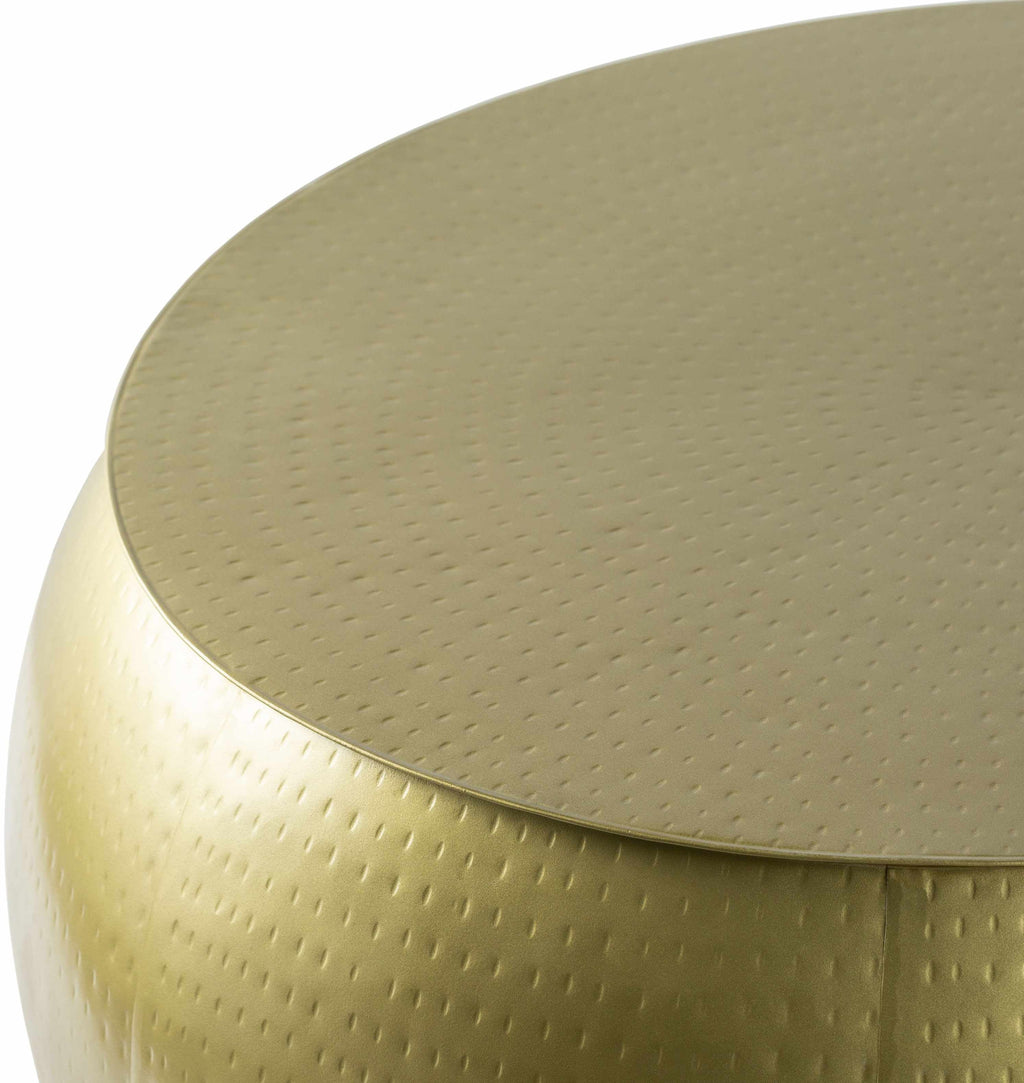 Lyncourt Golden Textured Round Coffee Table - Clearance