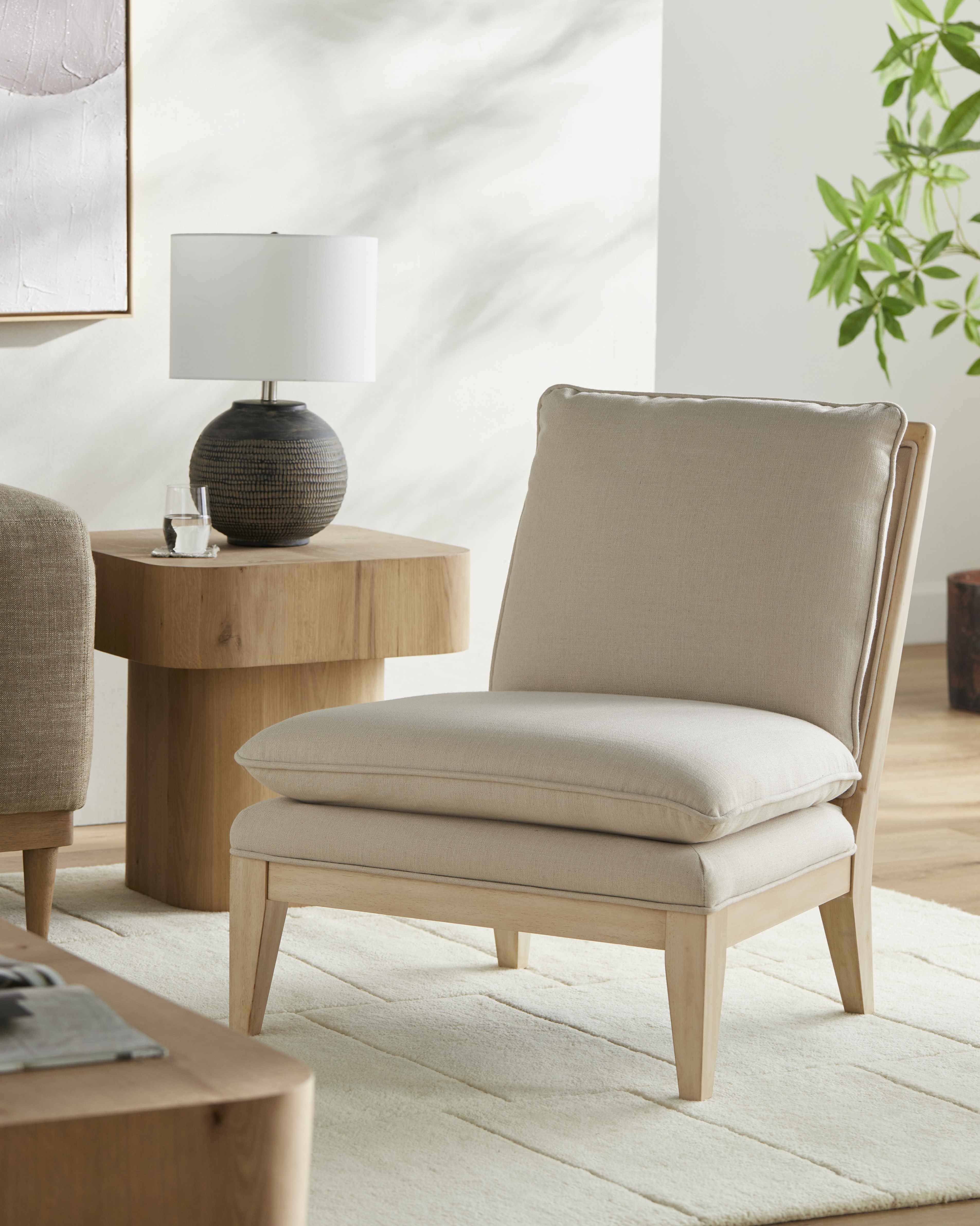 Moscavide Beige Accent Chair - Clearance